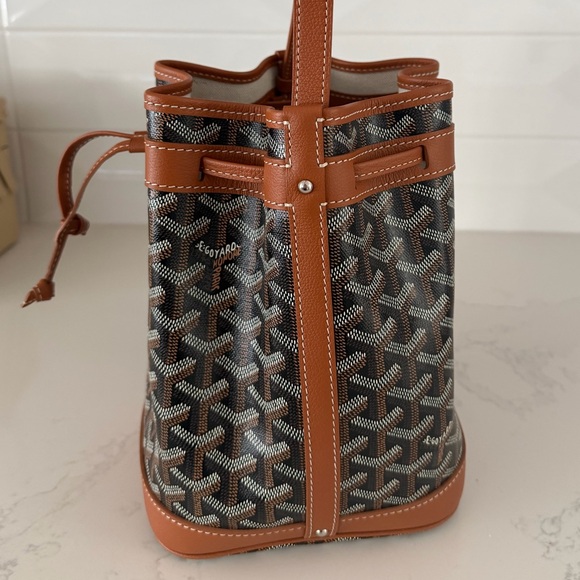 Goyardine Petit Flot Bucket Bag PM Black Gold - Picture 5 of 10